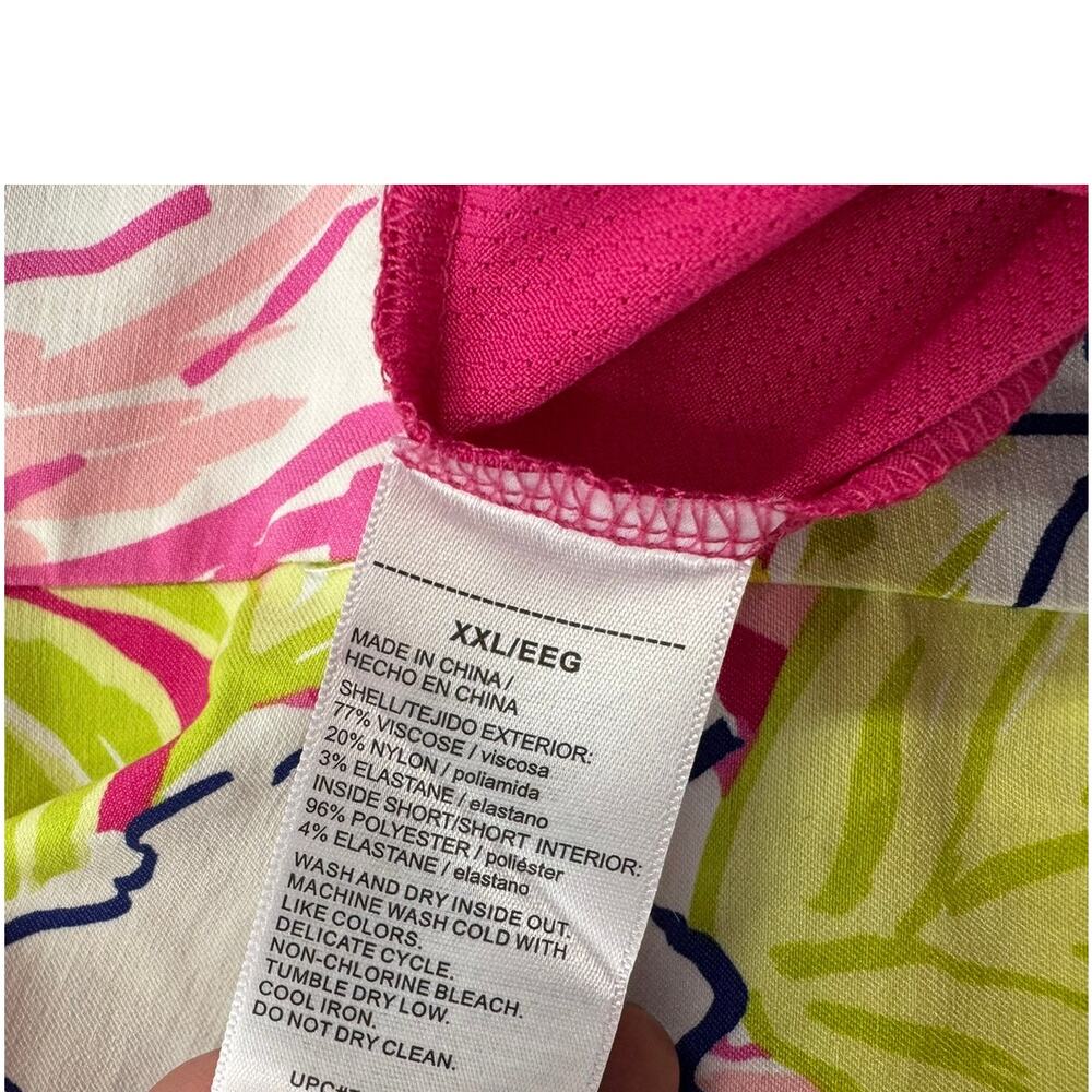 Rafaella Womens XXL Colorful Floral Pineapples Skort Shorts Under Pull On - Picture 5 of 10